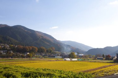 Yaz dağlarında Asya köyü, gündüz manzarası