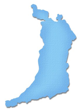 Beyaz arkaplan görünümünde izole edilmiş soyut harita