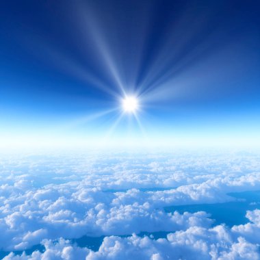 Bulutlu mavi gökyüzü