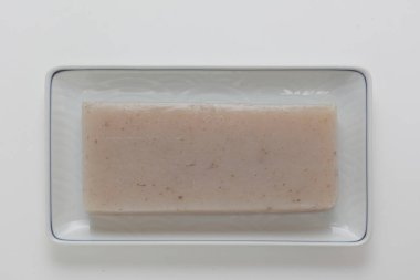 Gri konjac jel plakasının dikdörtgen bloğu