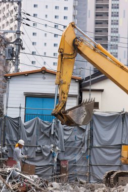 Tokyo, Japonya 'da inşaat alanı