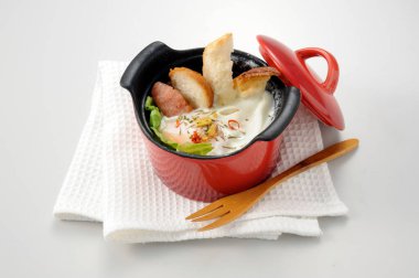 Lezzetli Asya yemeğinin yakın plan görüntüsü