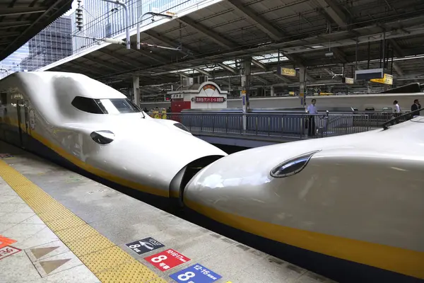 Shinkansen Train Stopping Station Shinkansen Network High Speed Railway Lines — Stock Photo, Image