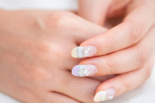 Close Woman Hands Beautiful Manicure — Stock Photo, Image