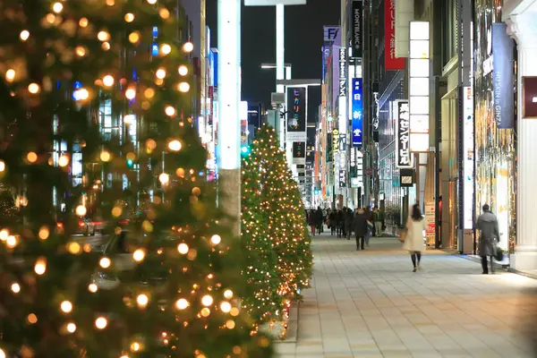 Scena Della Notte Natale Tokyo Giappone — Foto Stock