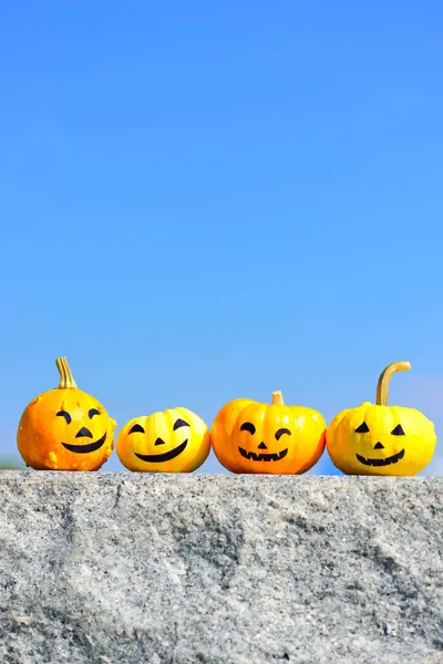 Крупный План Хэллоуина Тыквы Джек Фонари Хэллоуин Фон — стоковое фото