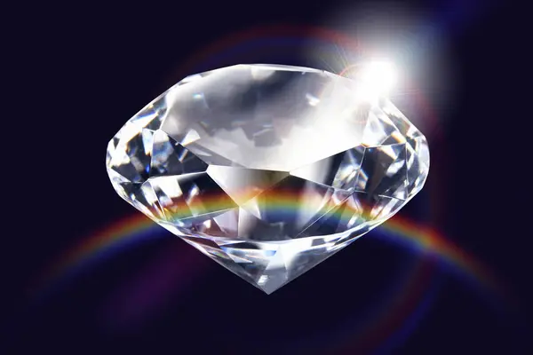Diamante Sobre Fondo Negro Cerca — Foto de Stock