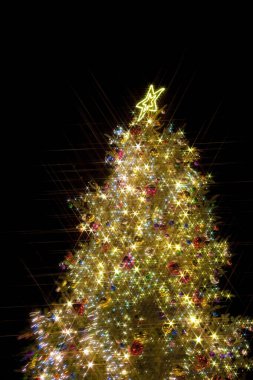 Siyah arka planda Noel ağacı