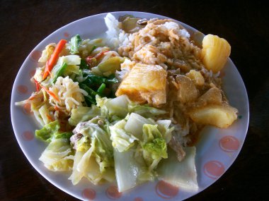 Geleneksel Asya yemekleri yakın çekim