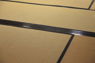 Tatami mat flooring showing texture and pattern details
