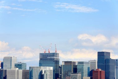 Tokyo şehir manzarası yukarıdan görünüyor. Japonya