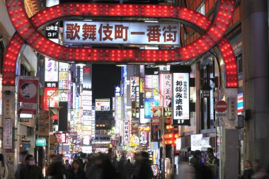 işlek şehir sokakları görünümü, şehir konsepti geçmişi, Tokyo, Japonya 