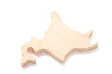 Beyaz arka planda ülkenin ahşap şeklinin haritası.