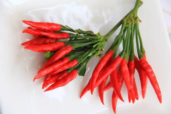 Närbild Röd Varm Chilipeppar Köket — Stockfoto