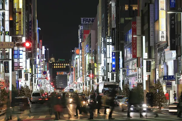 Tokyo Şehrinin Gece Sahnesi Japonya — Stok fotoğraf