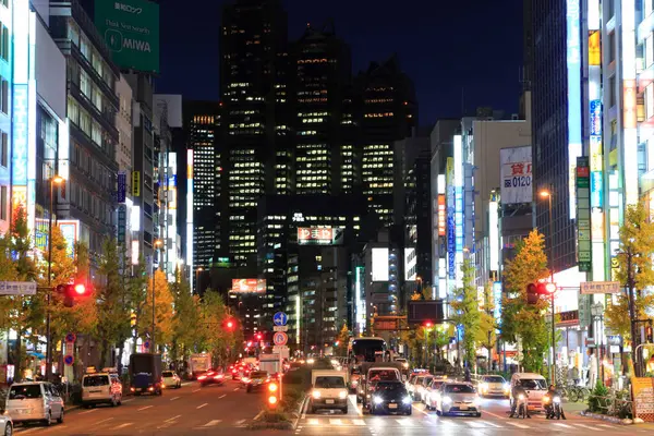 Cityscape Moderno Com Edifícios Pessoas Tóquio Japão — Fotografia de Stock