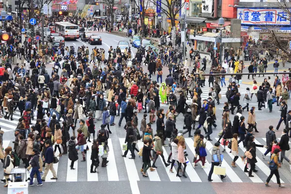 işlek şehir sokakları görünümü, şehir konsepti geçmişi, Tokyo, Japonya 