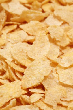 Kahvaltı için mısır gevreği yığını, yemek geçmişi...