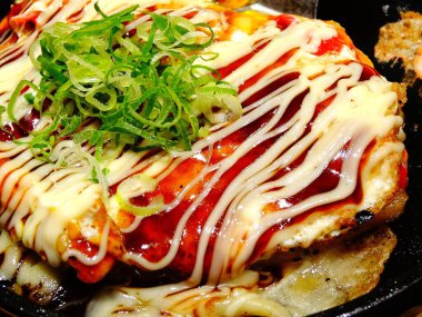 Lezzetli Asya yemekleri. Yakın çekim.