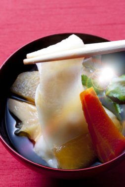 Lezzetli Japon yemekleri, yakın çekim.