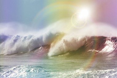 dalga arkaplanı gökkuşağı görünümlü 