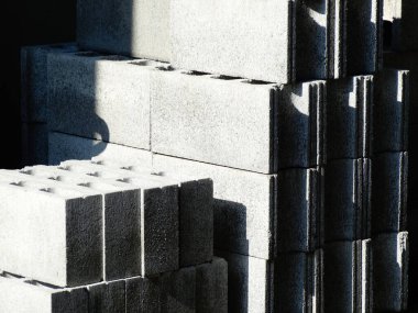 İnşaat ve mimari konsepti. beton bloklar