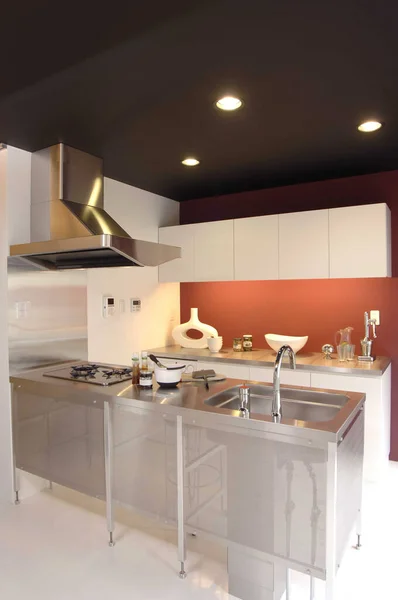 Diseño Interior Moderno Una Casa Nueva Con Una Gran Cocina —  Fotos de Stock
