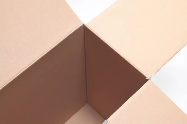 brown cardboard box on white background