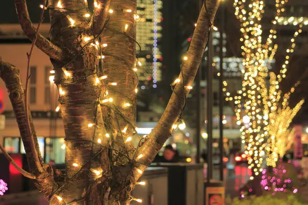 Karácsony Esti Jelenet Tokióban Japánban — Stock Fotó