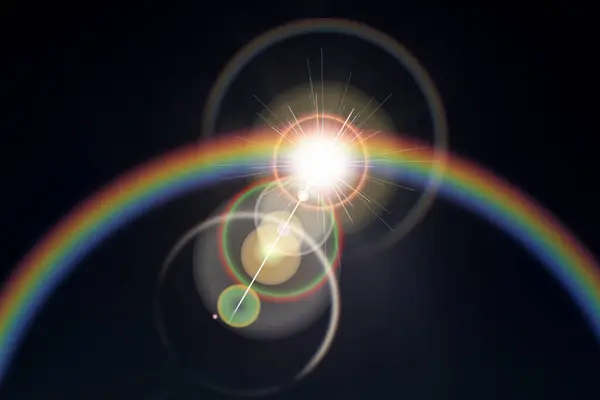 rainbow flare with lens flare effect