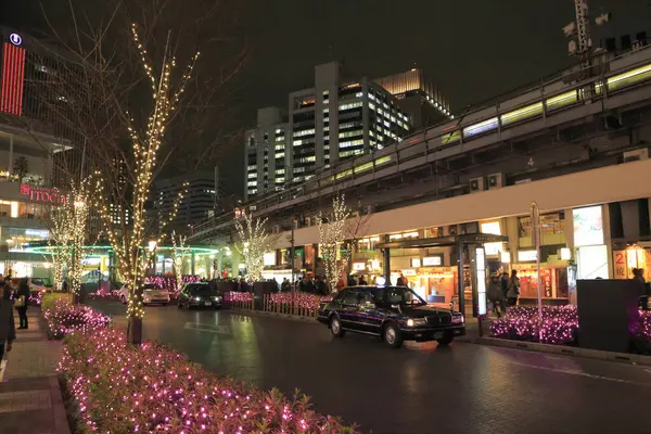 Weihnachtsnachtsszene Tokio Japan — Stockfoto