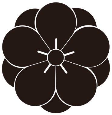 Geleneksel Japon aile arması logosu altın rengi gösteriyor