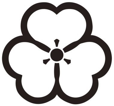 Geleneksel Japon aile arması logosu altın rengi gösteriyor