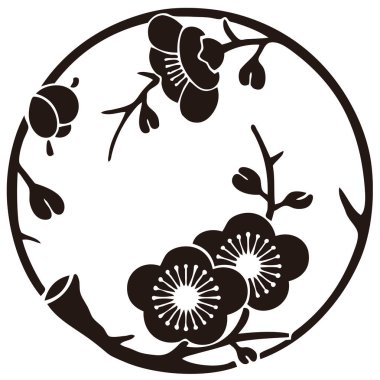 Geleneksel Japon aile arması logosu altın rengi gösteriyor