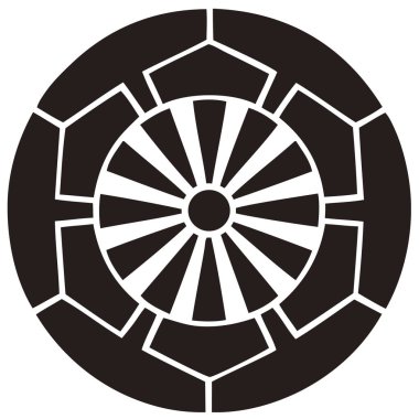 Geleneksel Japon aile arması illüstrasyonu         