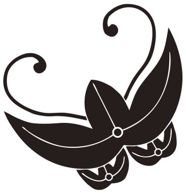 Geleneksel Japon aile arması logosu altın rengi gösteriyor