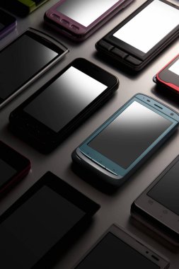 Modern cep telefonları, yakın çekim. teknoloji kavramı         