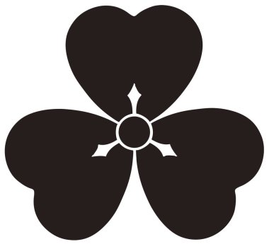 Geleneksel Japon aile arması logosu altın rengi gösteriyor