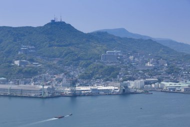 Osaka şehrinin gündüz manzarası, Japonya