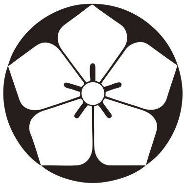 Geleneksel Japon aile arması logosu altın rengi gösteriyor