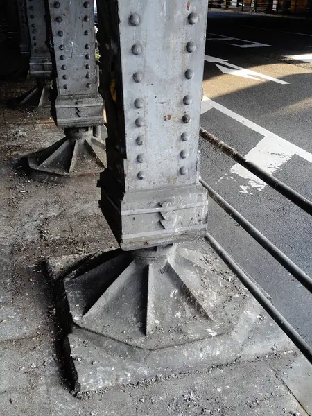 Piso Concreto Barreira Rua — Fotografia de Stock