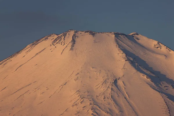 Bela Montanha Coberta Neve Fuji Tempo Inverno — Fotografia de Stock