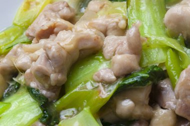 Çukulatalı kızarmış domuz eti, soya sosu, Asya yemeği.