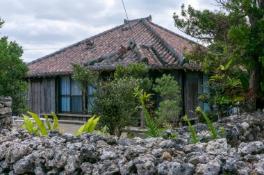 Köydeki eski ahşap ev.