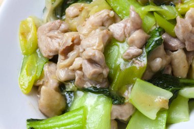 Çukulatalı kızarmış domuz eti, soya sosu, Asya yemeği.