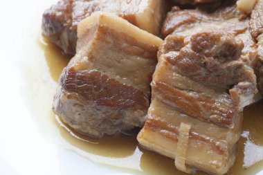 Kızarmış domuz eti fotoğrafı. 