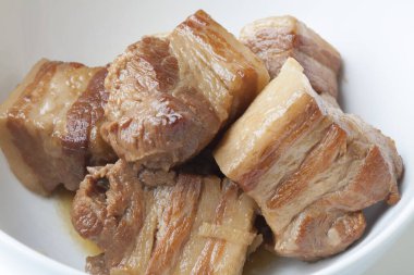 Kızarmış domuz eti fotoğrafı. 