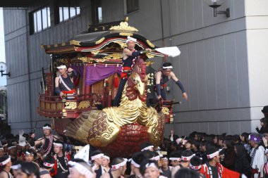 Karatsu Kunchi Japon festivali Japonya 'nın Saga ilinin Karatsu kentinde                    
