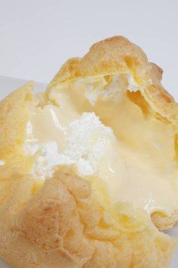 Kremalı peynirli turta. Yakın çekim.