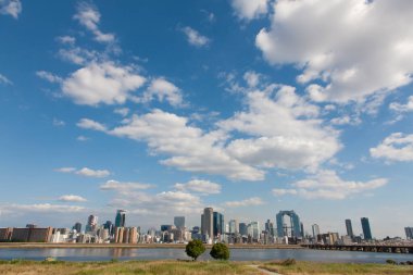 Osaka şehrinin güzel manzarası, Japonya